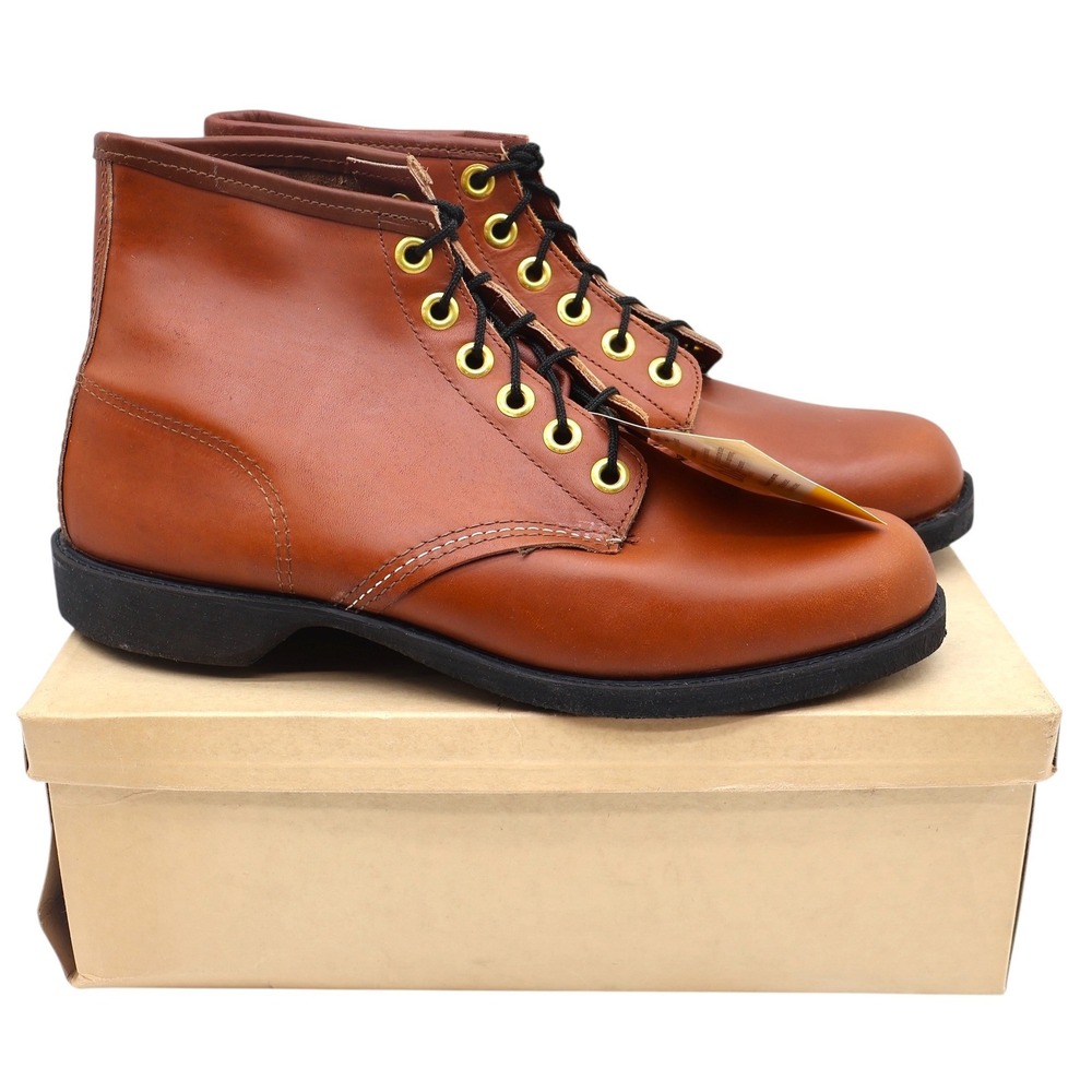 Cedar Crest Work Boots Mens 11 Vintage Deadstock Brown Leather Flex-Weld USA